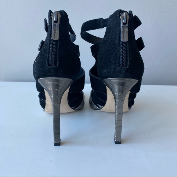 NWOT💥BCBGenration high heel high top sandals. Size5,5. Black silver leather - Picture 3 of 7